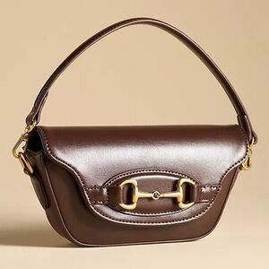 Anthropologie Delilah Horsebit Bag brown